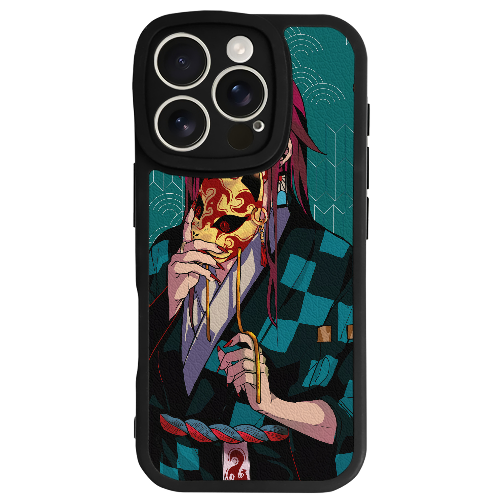 （画像用） 鬼滅の刃（きめつのやいば）竈門 炭治郎／かまど たんじろう Kamado Tanjirou 【iPhone 16シリーズ対応】シリコンスマホケース（レザー調） 材質：シリコン